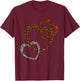 Leopard Tiger Cheetah Zebra Heart Print Shirt Hearts Love T-Shirt - T-Shirt | Maroon