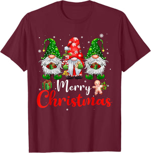 Merry Christmas Gnomes Xmas Family Men Women T-Shirt - T-Shirt | Maroon
