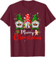 Merry Christmas Gnomes Xmas Family Men Women T-Shirt - T-Shirt | Maroon