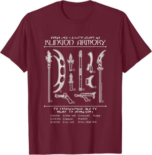 Star Trek: The Next Generation Klingon Armory Weapon Guide T-Shirt - T-Shirt | Maroon