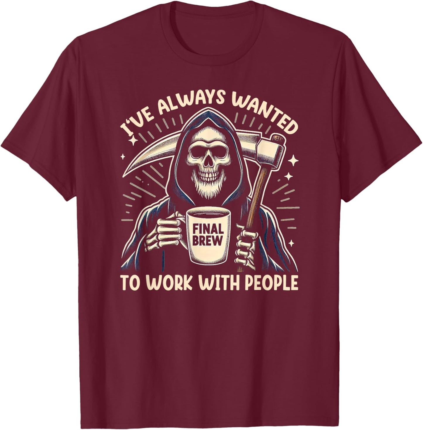 Grim Reaper Last Responder T-Shirt - T-Shirt | Maroon
