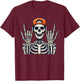Rocker Skeleton Cap Skater Cool Halloween Punk Rock Men Boys T-Shirt - T-Shirt | Maroon