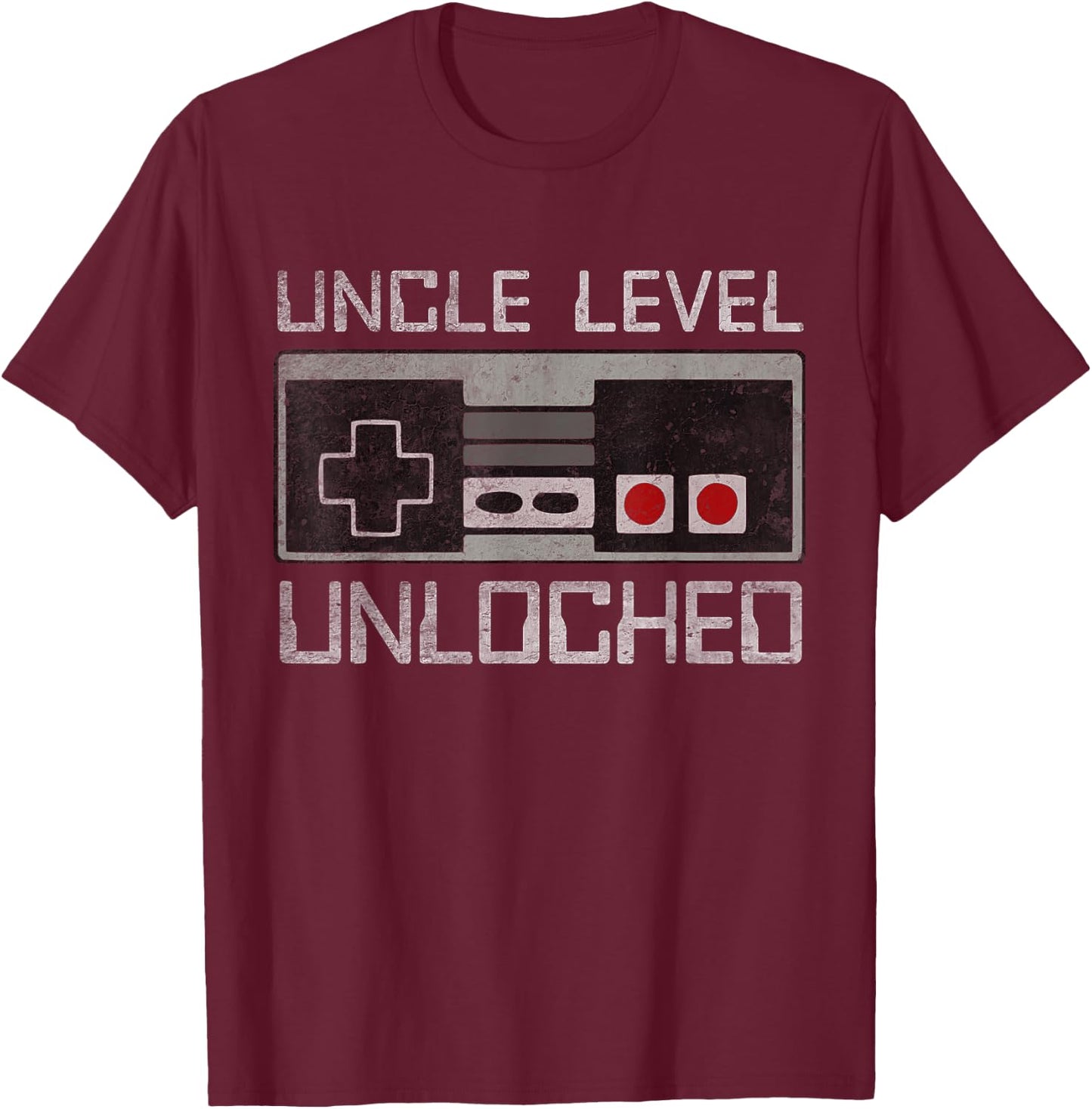 Pregnancy Announcement Uncle Level Unlocked First Time New T-Shirt - T-Shirt | Maroon