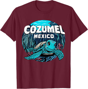 Cozumel Sea Turtle T-Shirt - T-Shirt | Maroon