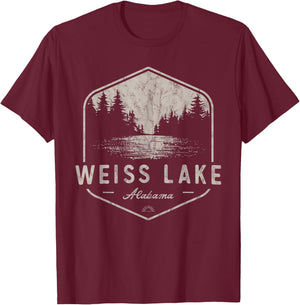 Weiss Lake Alabama Outdoors Vintage T-Shirt - T-Shirt | Maroon