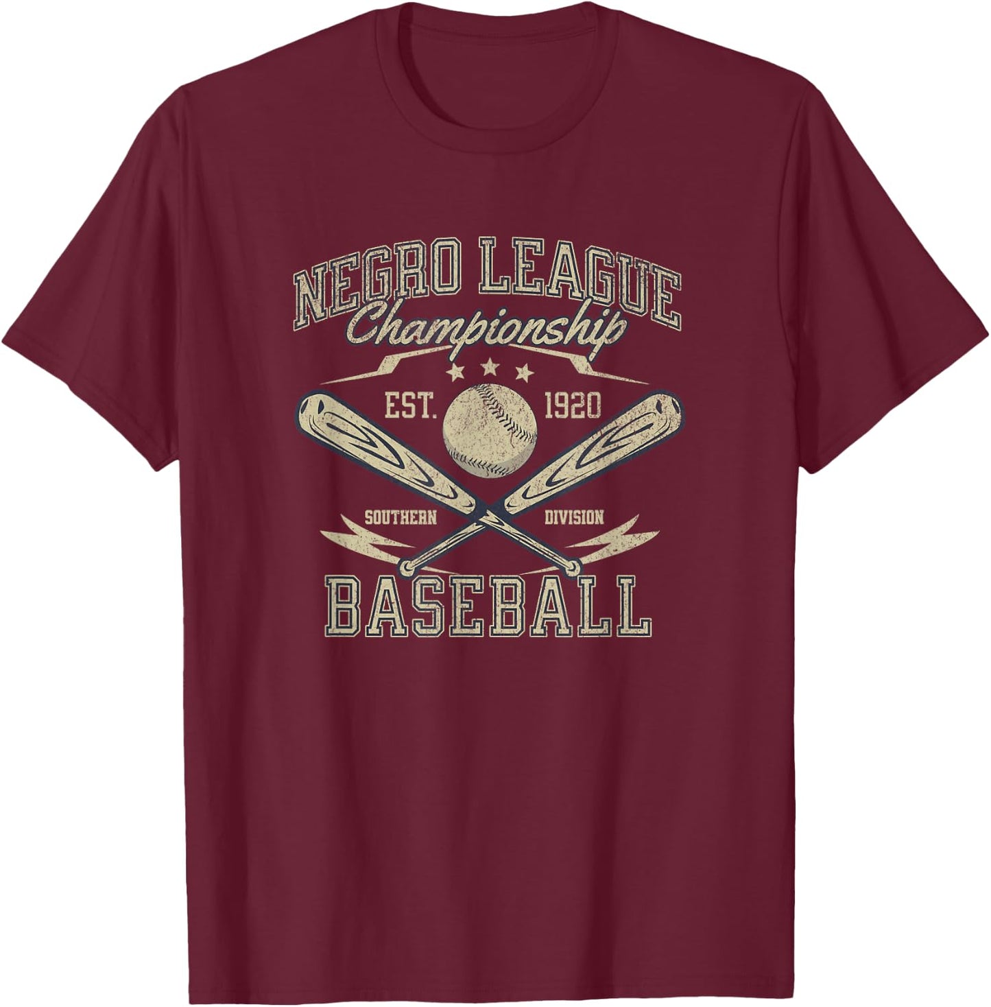 Vintage Negro League Baseball Black History Month T-Shirt - T-Shirt | Maroon