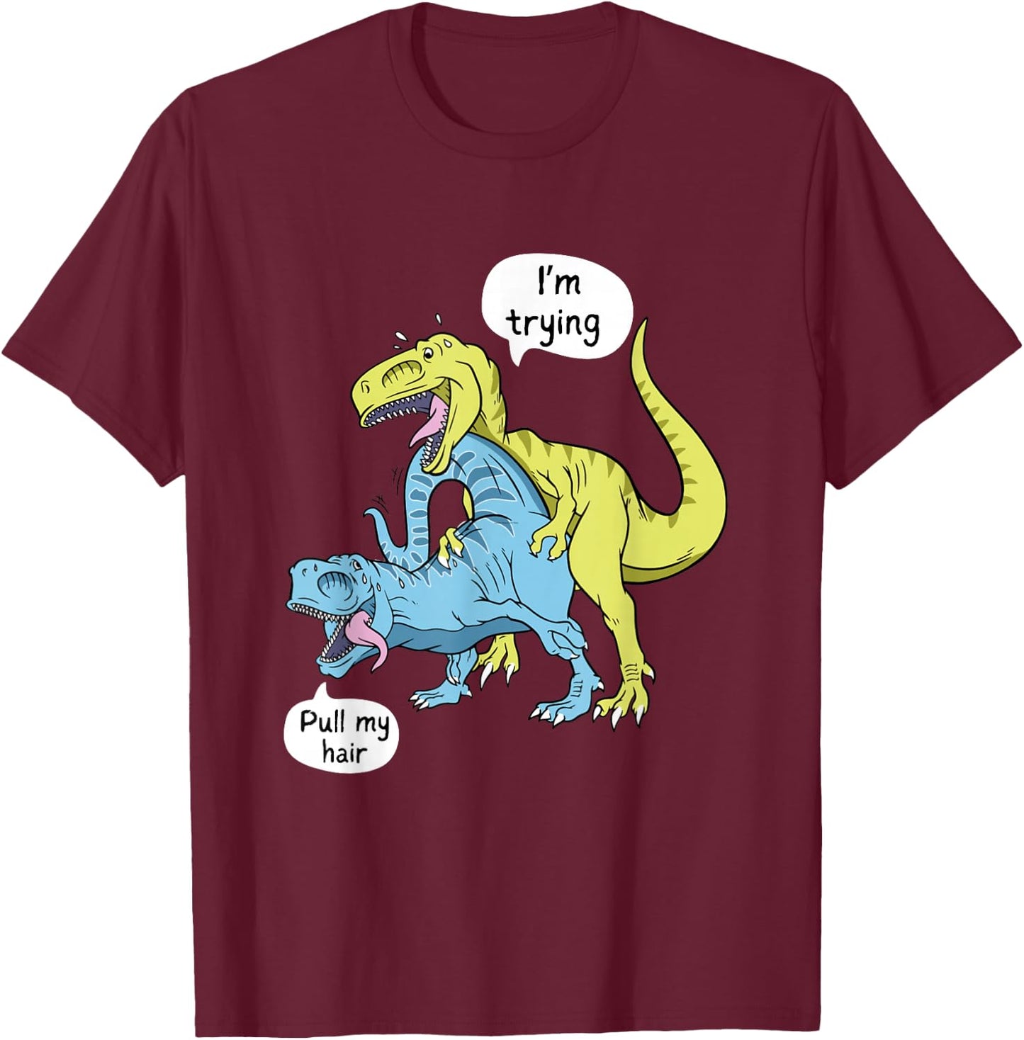 Funny Valentines Day Shirt T-Rex Naughty Roargasm T-Shirt - T-Shirt | Maroon