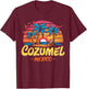 Cozumel Mexico Tropical Sunset beach Souvenir Vacation T-Shirt - T-Shirt | Maroon