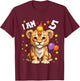 5 Years old Boy and Girl Lions 5th birthday Lion T-Shirt - T-Shirt | Maroon