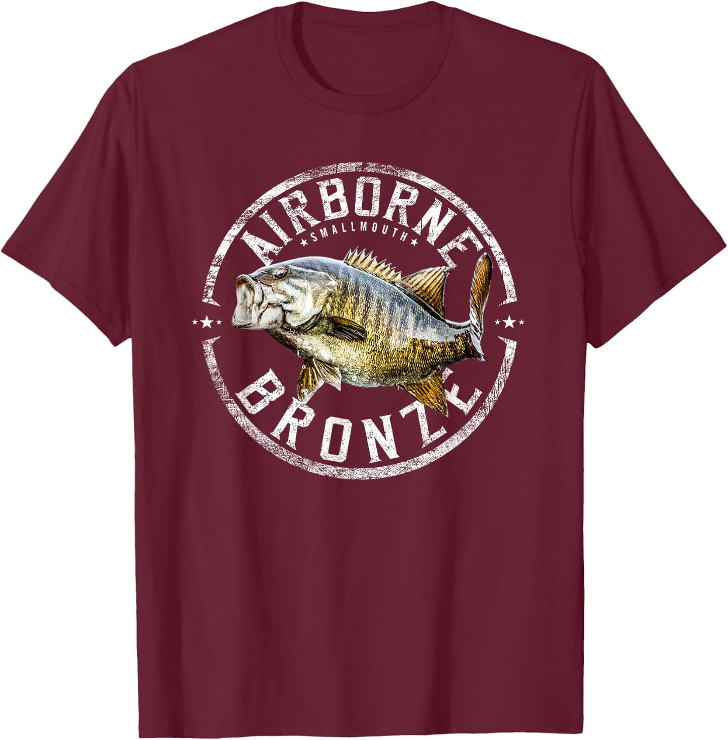 Smallmouth bass fishing angling gift T-Shirt - T-Shirt | Maroon