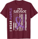 Wear Purple Pancreatic Cancer Survivor Gifts Women Men Flag T-Shirt - T-Shirt | Maroon
