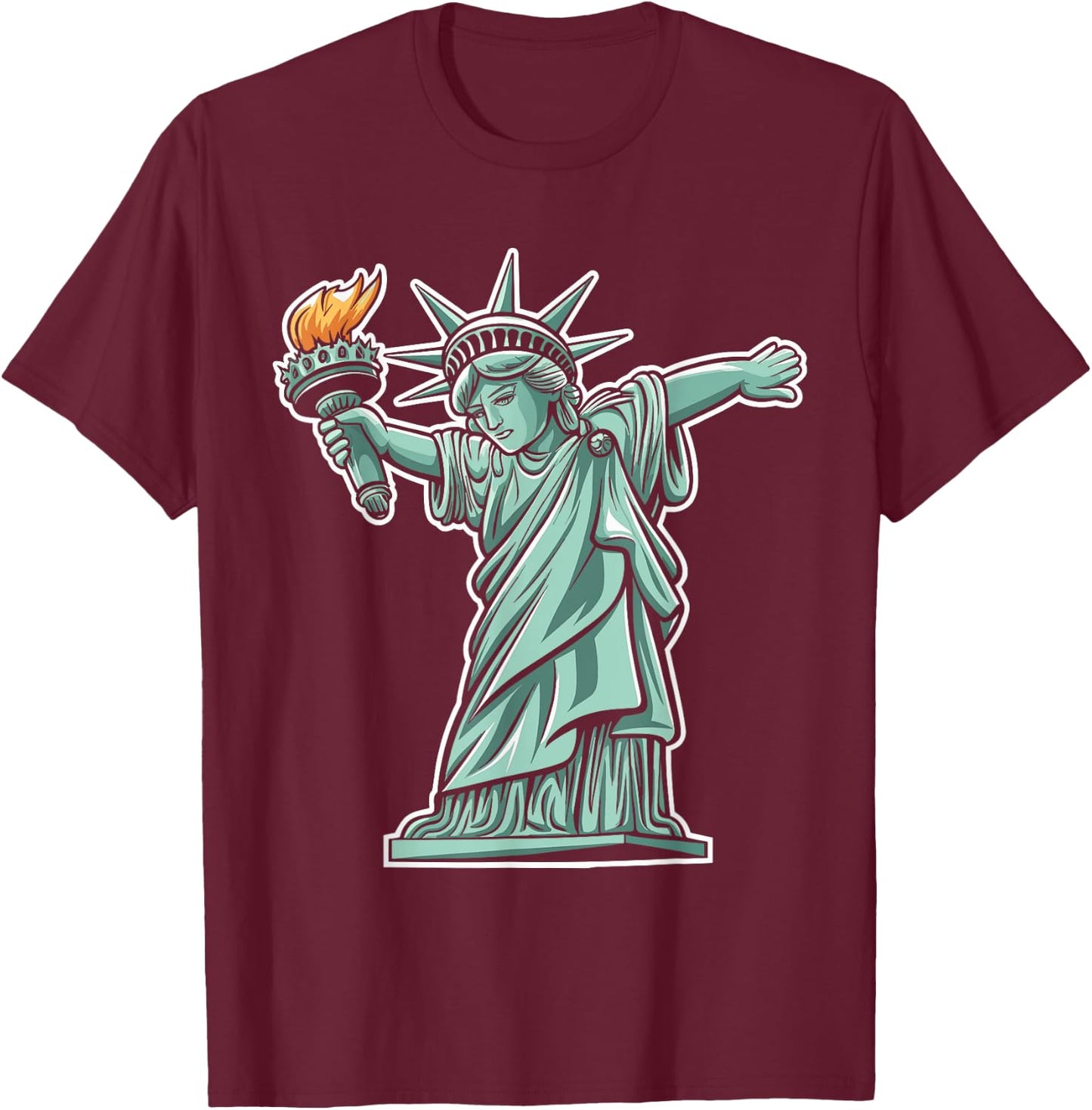 Freedom for All, Inspired by the Statue of Liberty T-Shirt - T-Shirt | Maroon