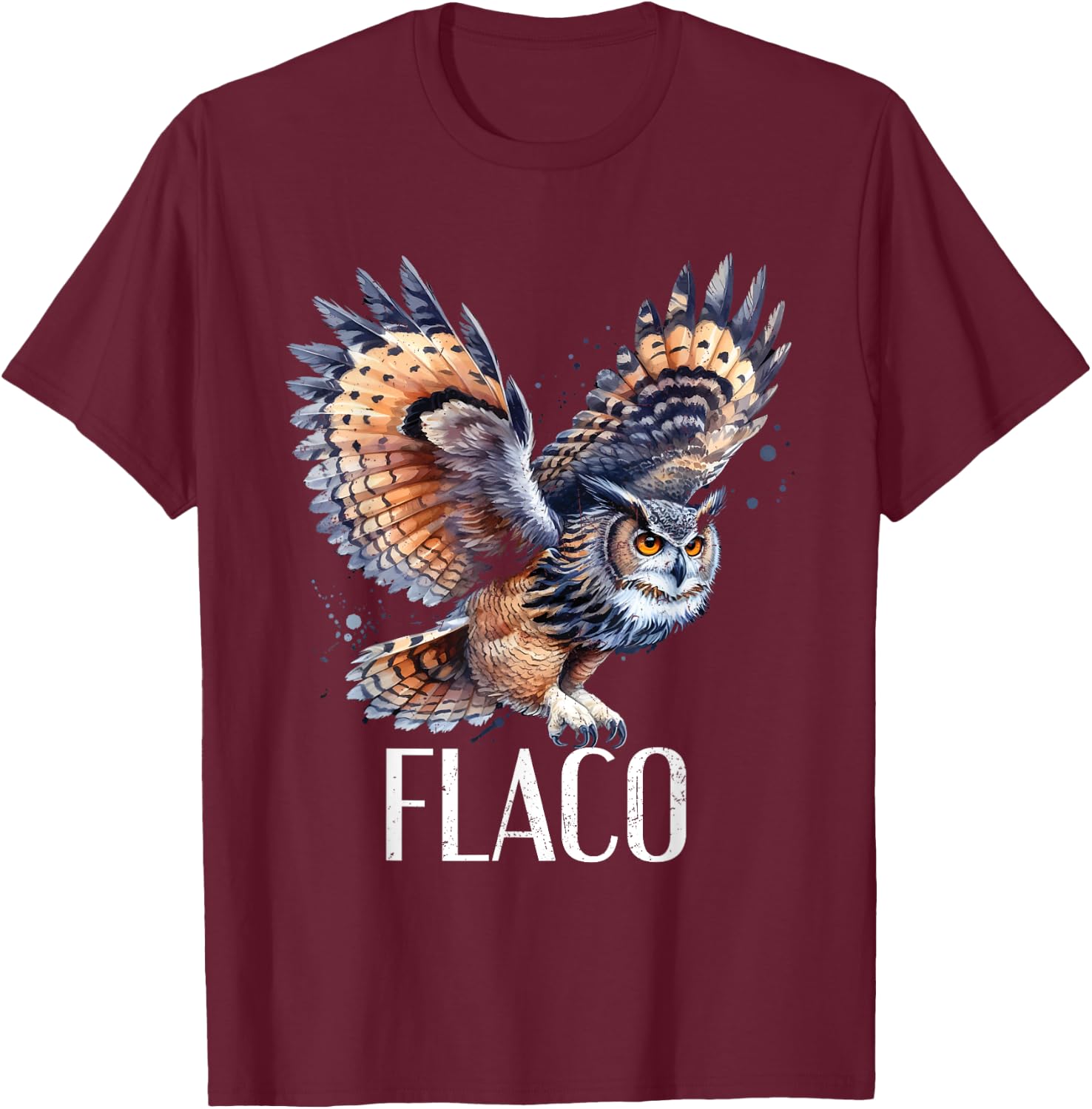 Flaco The Owl Eurasian Eagle Owls Distressed T-Shirt - T-Shirt | Maroon