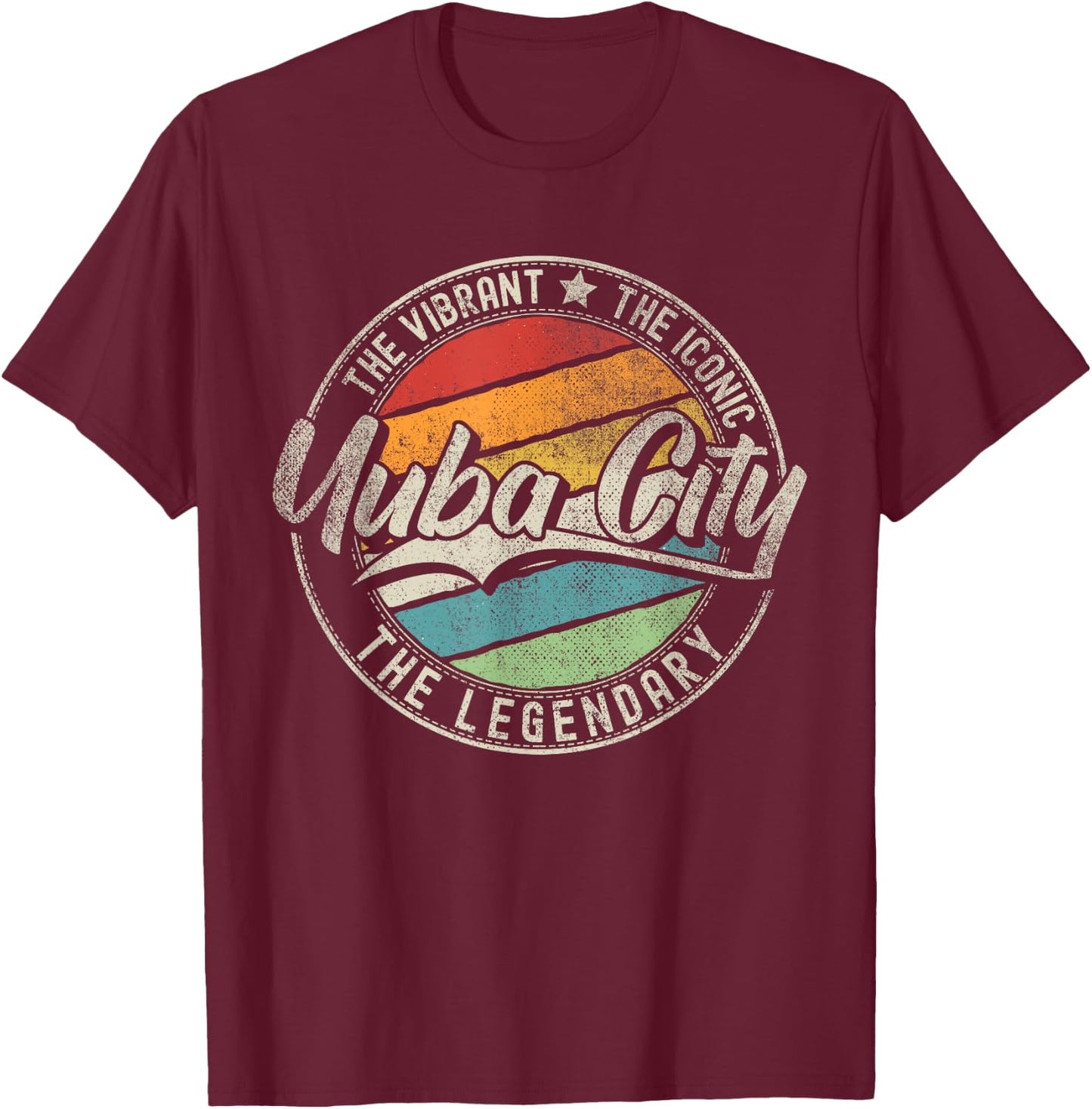 Yuba City CA | California | Vintage Distressed T-Shirt - T-Shirt | Maroon