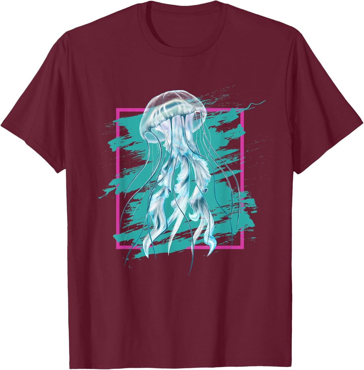 Jellyfish Vintage y2k 90s Aesthetic Retro 2000s T-Shirt - T-Shirt | Maroon
