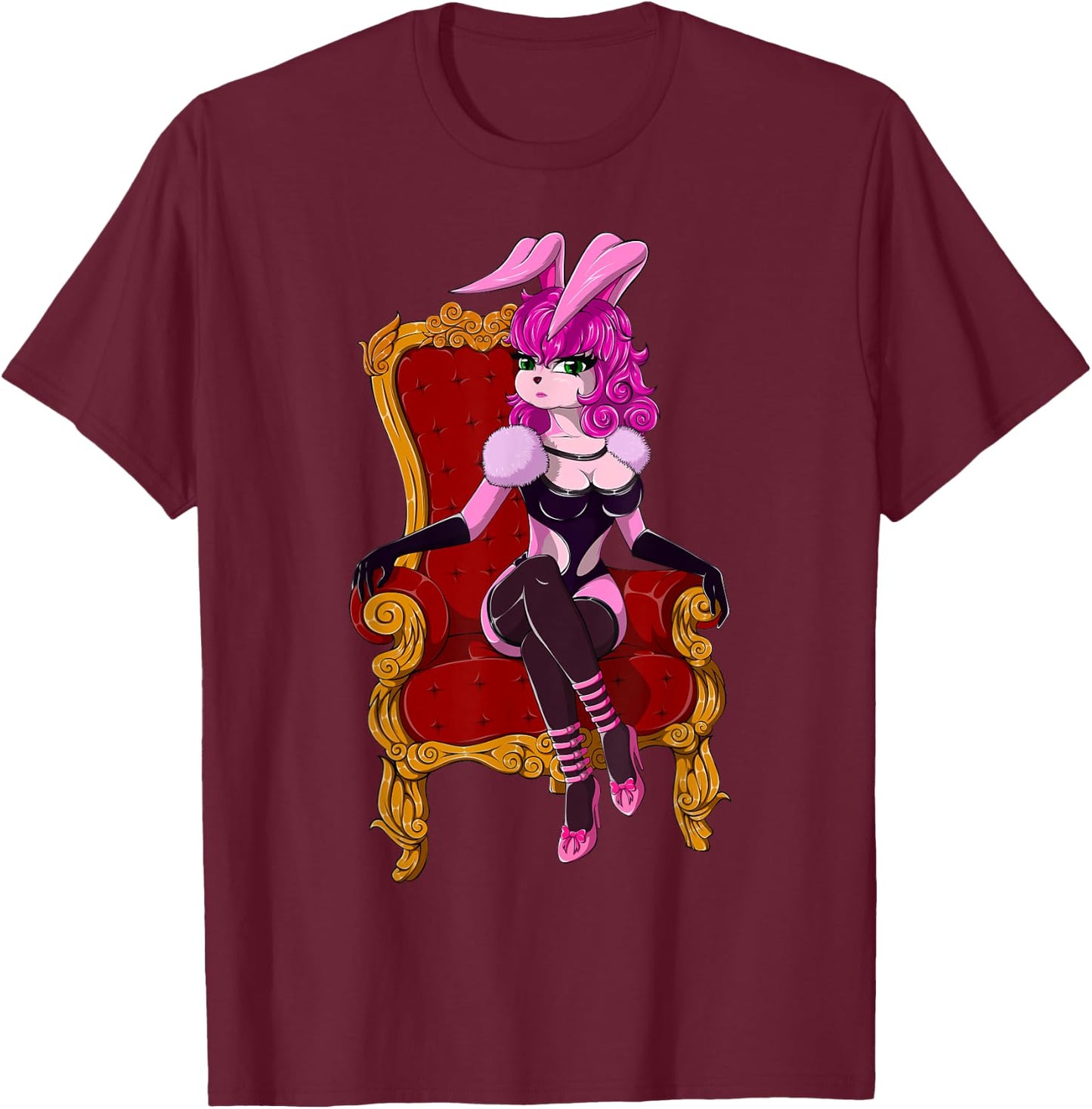 Domina on Throne | BDSM Goddess Mrress T-Shirt - T-Shirt | Maroon