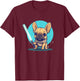 Cute Frenchie Holding Light Laser Saber Sword Dog Lover Gift T-Shirt - T-Shirt | Maroon