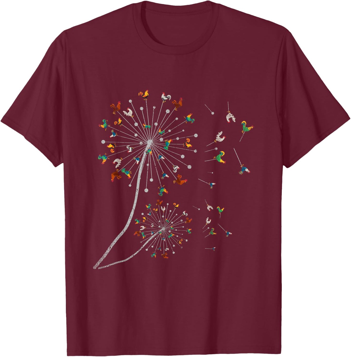 Dandelion Chicken T-Shirt - T-Shirt | Maroon
