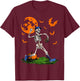 Baseball Skeleton Halloween Men Boys Baseball Spooky Season T-Shirt - T-Shirt | Maroon