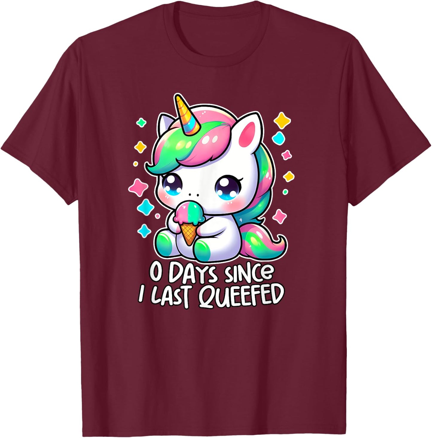 0 DAYS SINCE I LAST QUEEFED oddly specific meme crude humor T-Shirt - T-Shirt | Maroon