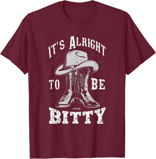 It's Alright To Be Little Bitty Retro Country Music Toddler T-Shirt - T-Shirt | Maroon
