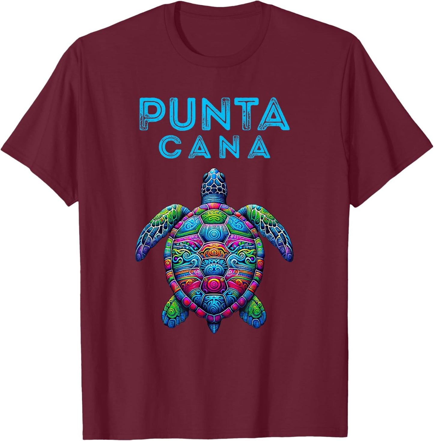 Punta Cana Tribal Beach Sea Turtle T-Shirt - T-Shirt | Maroon