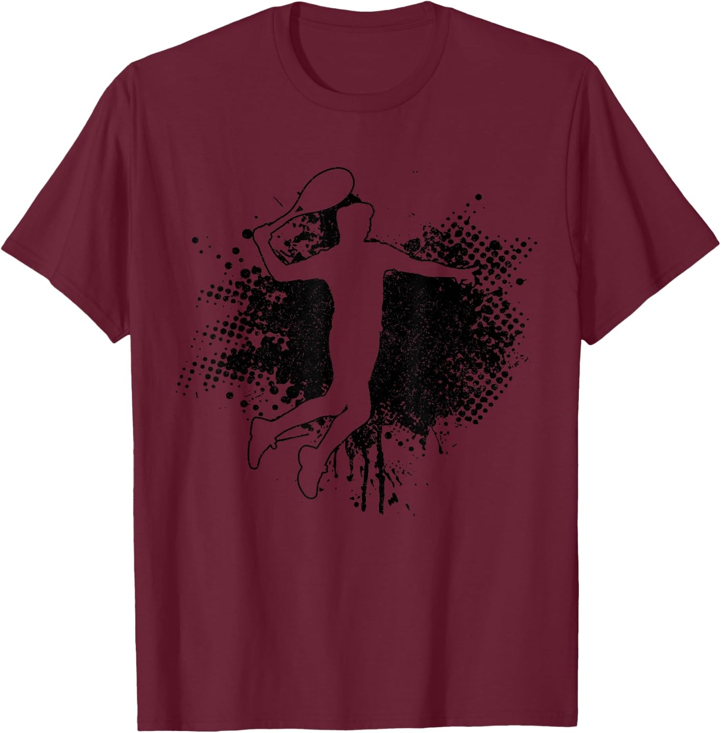 Tennis Player Sports Vintage Men Women Tennis T-Shirt - T-Shirt | Maroon