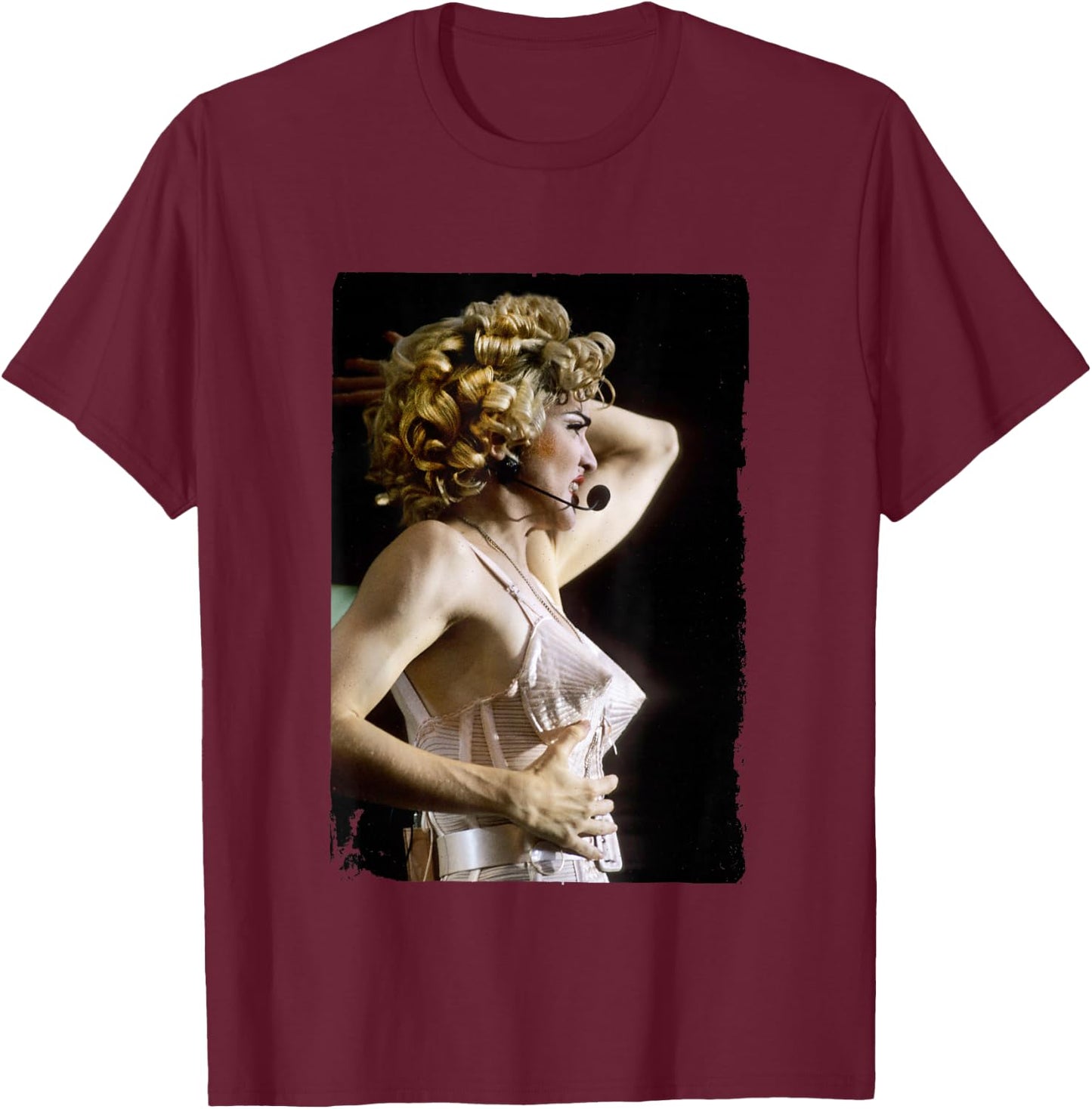 Madonna Live At Wembley 1990 By Stephen Wright T-Shirt - T-Shirt | Maroon