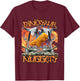 Funny Dinosaur Chicken Nugget Bootleg Hardcore Flames Meme T-Shirt - T-Shirt | Maroon