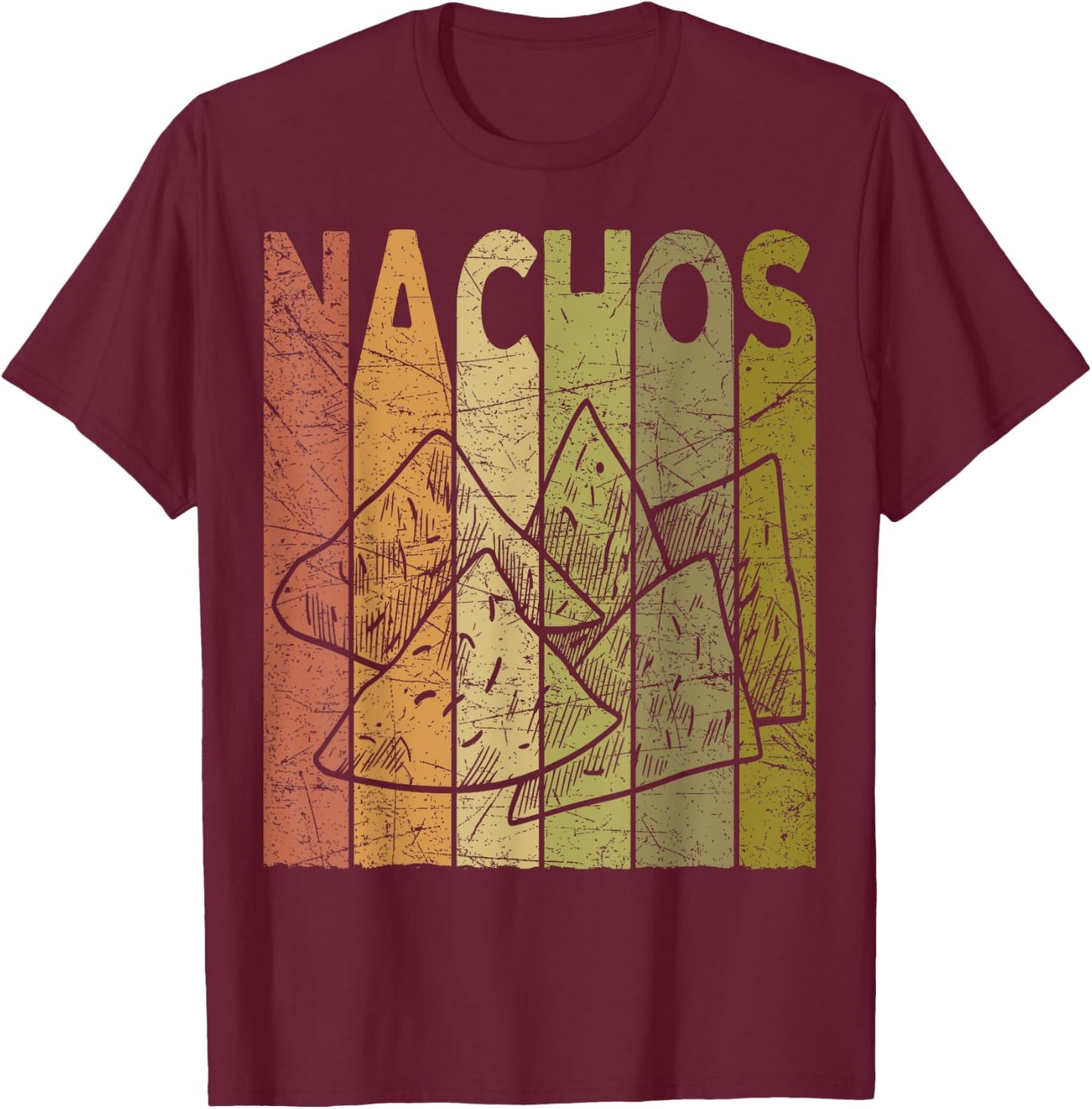 Mexican Nachos Vintage Mexican Food Retro Foodie Nacho T-Shirt - T-Shirt | Maroon