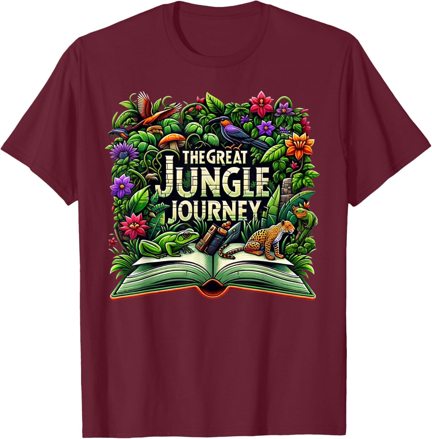 Jungle Journey VBS 2024 Vacation Bible School Summer Camp Women Girls Kids T-Shirt - T-Shirt | Maroon