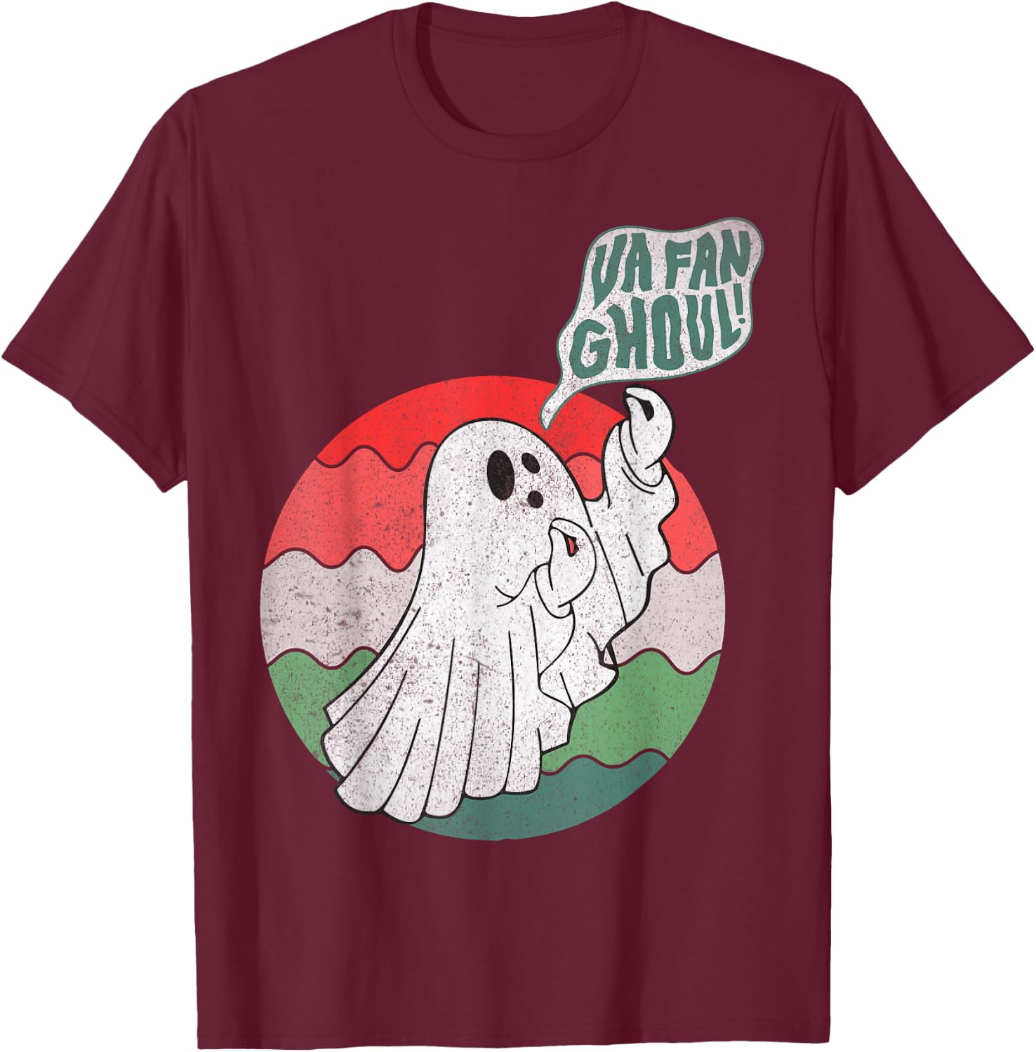Va Fan Ghoul Ghost Italian Halloween T-Shirt - T-Shirt | Maroon