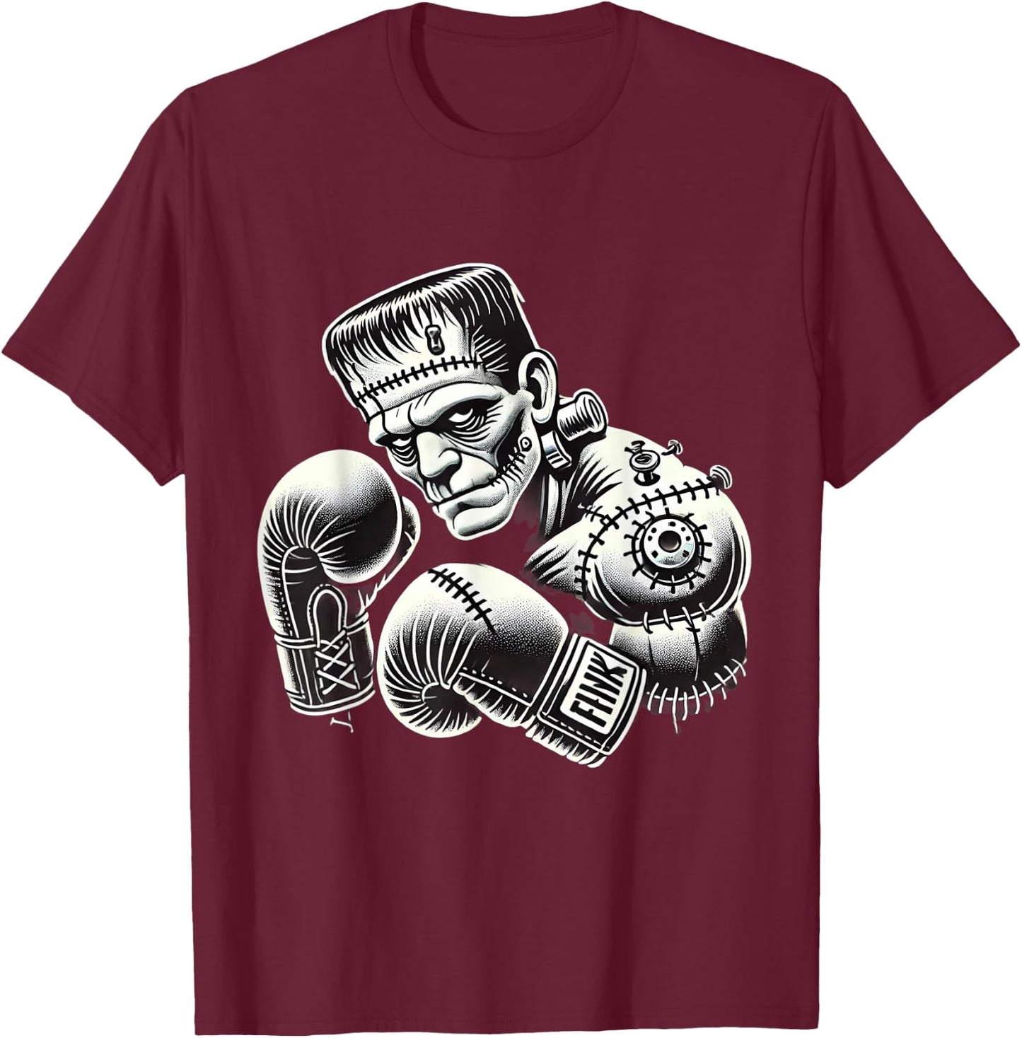 Frankenstein Boxer Funny Halloween Costume Sports Box Boxing T-Shirt - T-Shirt | Maroon