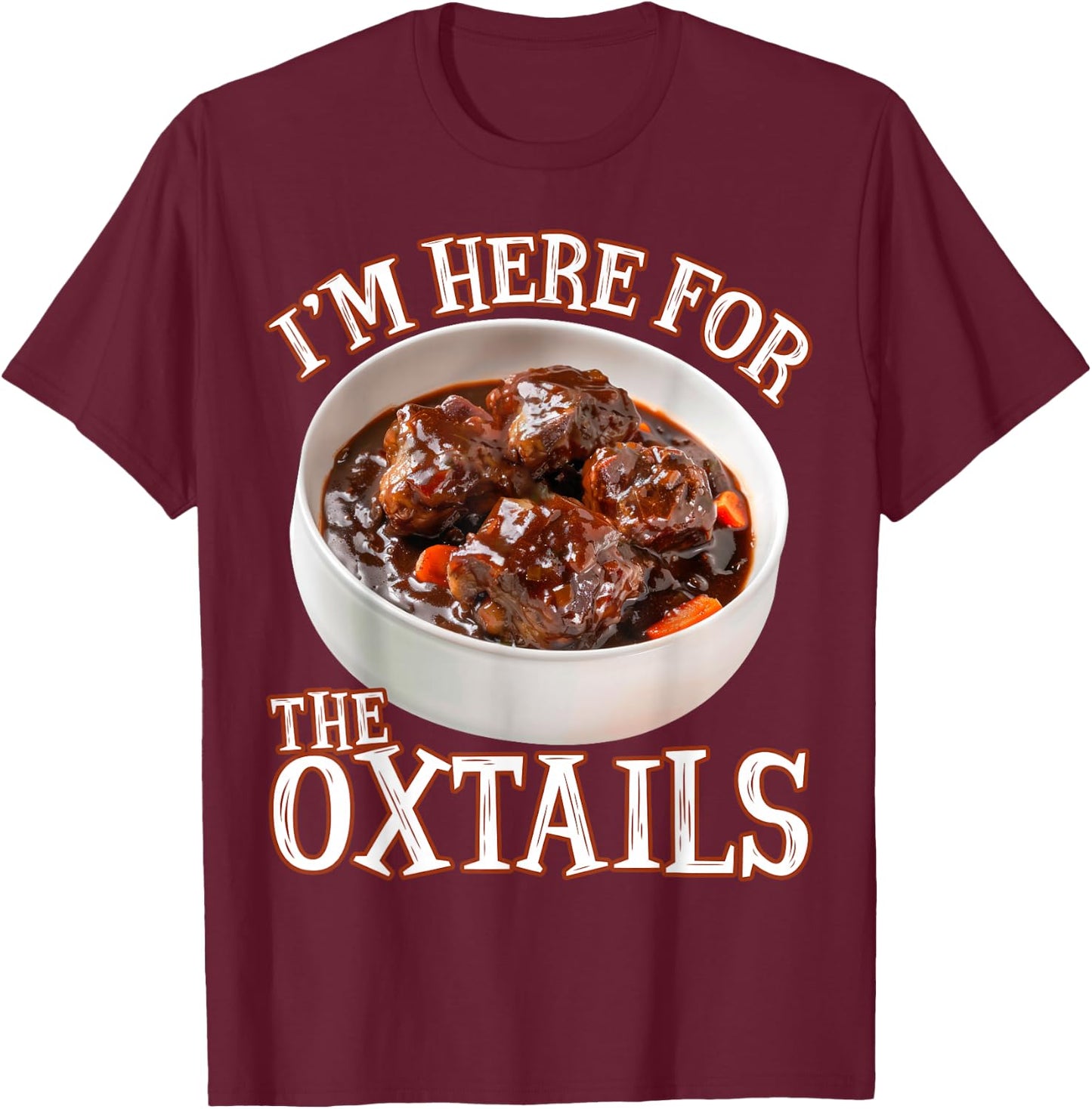 Oxtails Jamaican Food Caribbean Funny T-Shirt - T-Shirt | Maroon
