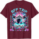Cute Fun Matching BFF Girls Trip Friends Cruise T-Shirt - T-Shirt | Maroon