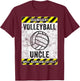 Funny Volleyball Uncle Sign Volleyball Uncle T-Shirt - T-Shirt | Maroon