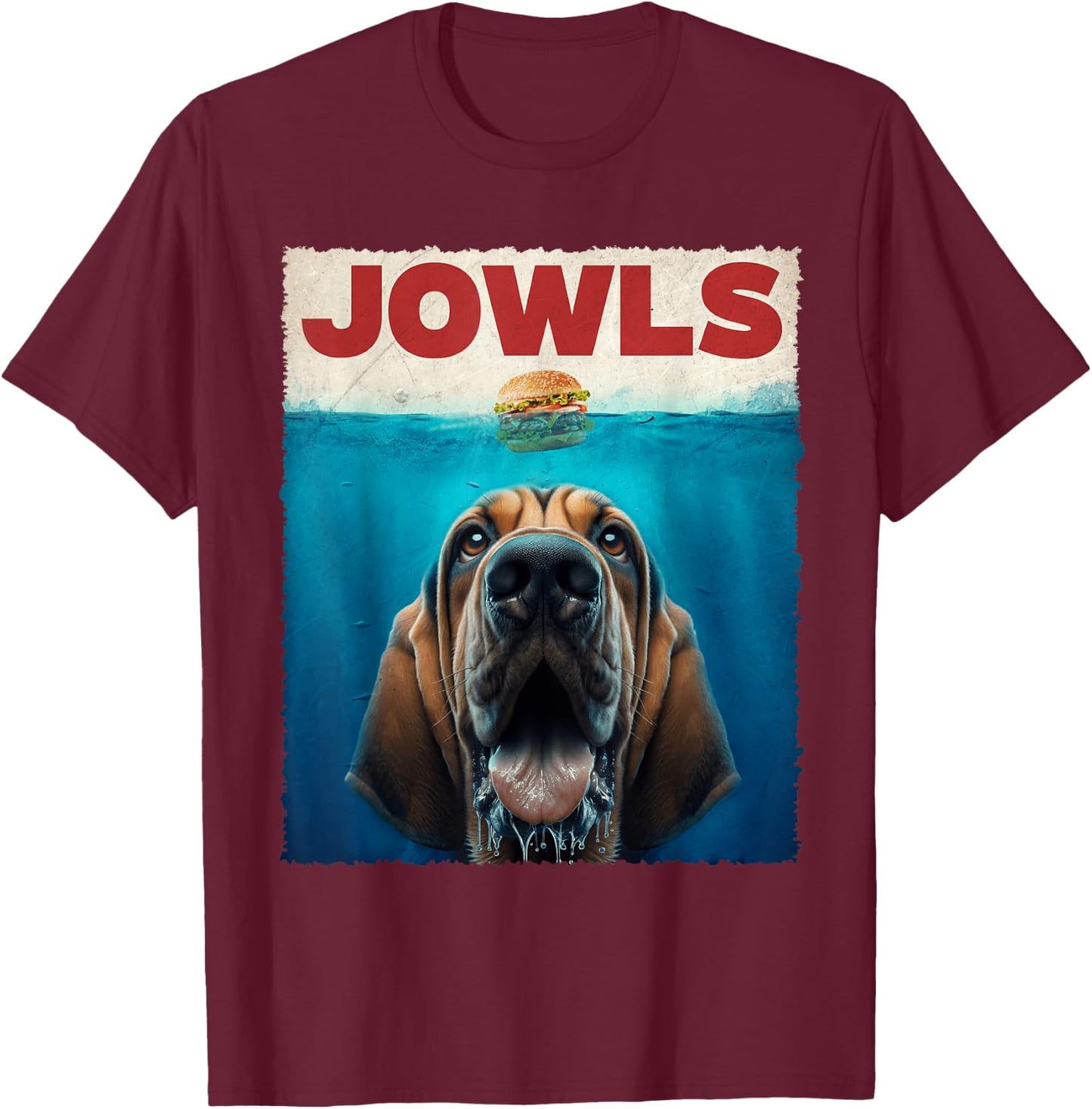 Graphic Jowls Bloodhound Dogs Awesome Animal Costume Humor T-Shirt - T-Shirt | Maroon