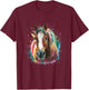 Horse Men Women Colourful Watercolour Horse T-Shirt - T-Shirt | Maroon
