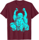 Powder Blue Laughing Buddha Yoga T-Shirt - T-Shirt | Maroon