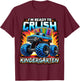 Back to School Kindergarten Monster Truck Ready to Crush Boy T-Shirt - T-Shirt | Maroon