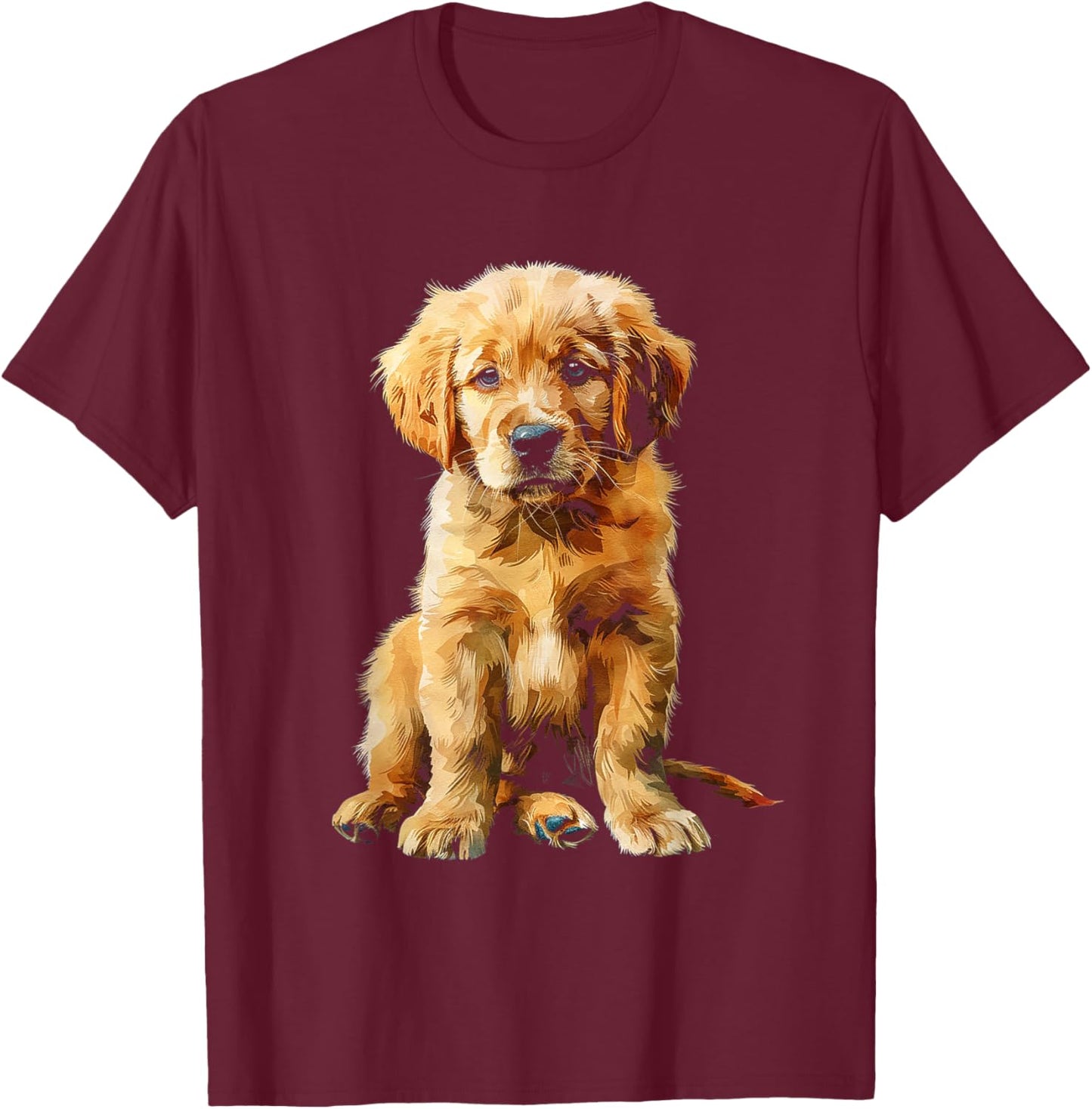 Golden Retriever Puppy T-Shirt - T-Shirt | Maroon