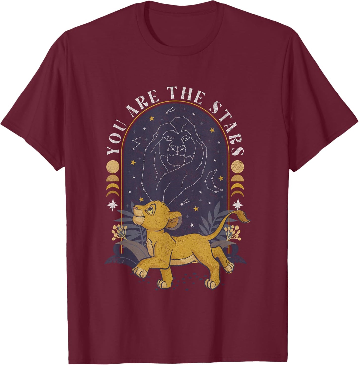Disney The Lion King You Are The Stars Simba Mufasa Logo T-Shirt - T-Shirt | Maroon