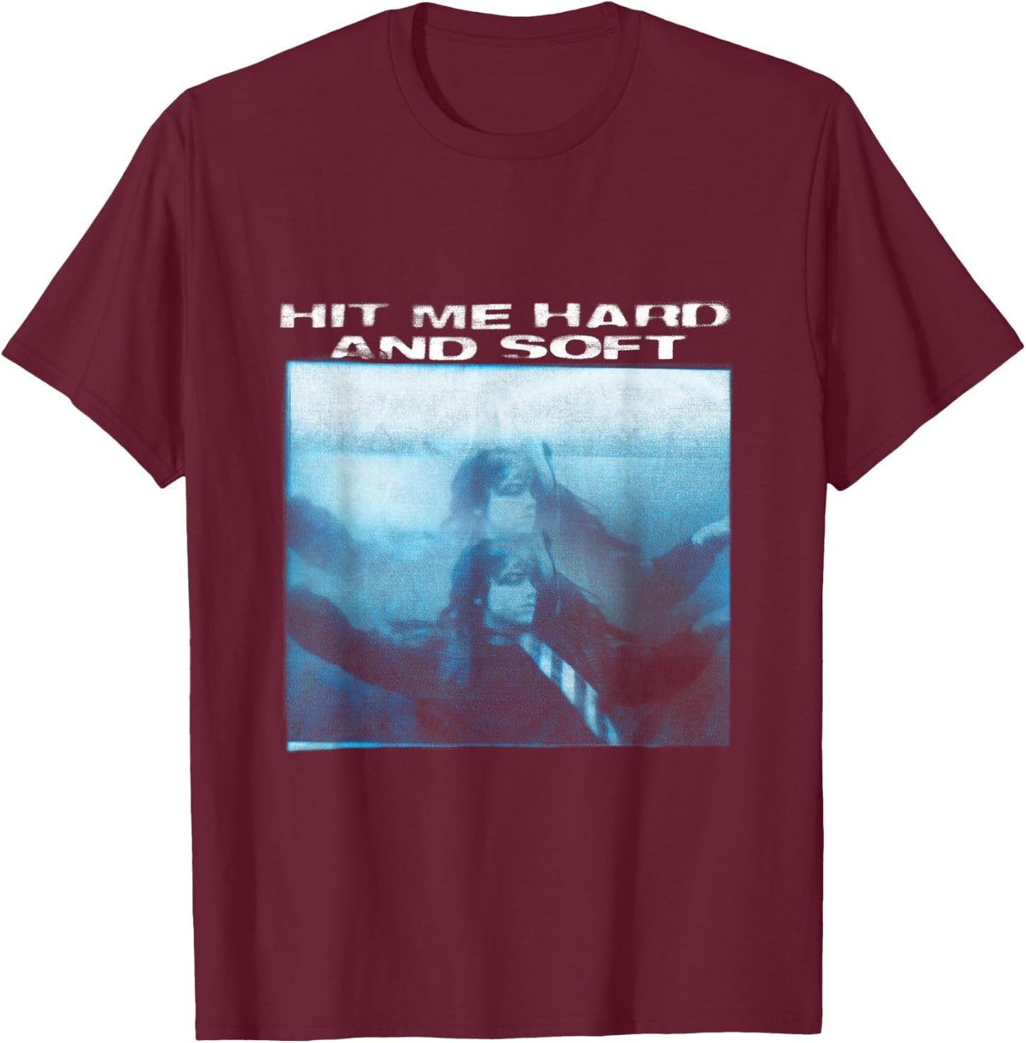 Official Billie Eilish HIT ME HARD AND SOFT Floating T-Shirt - T-Shirt | Maroon
