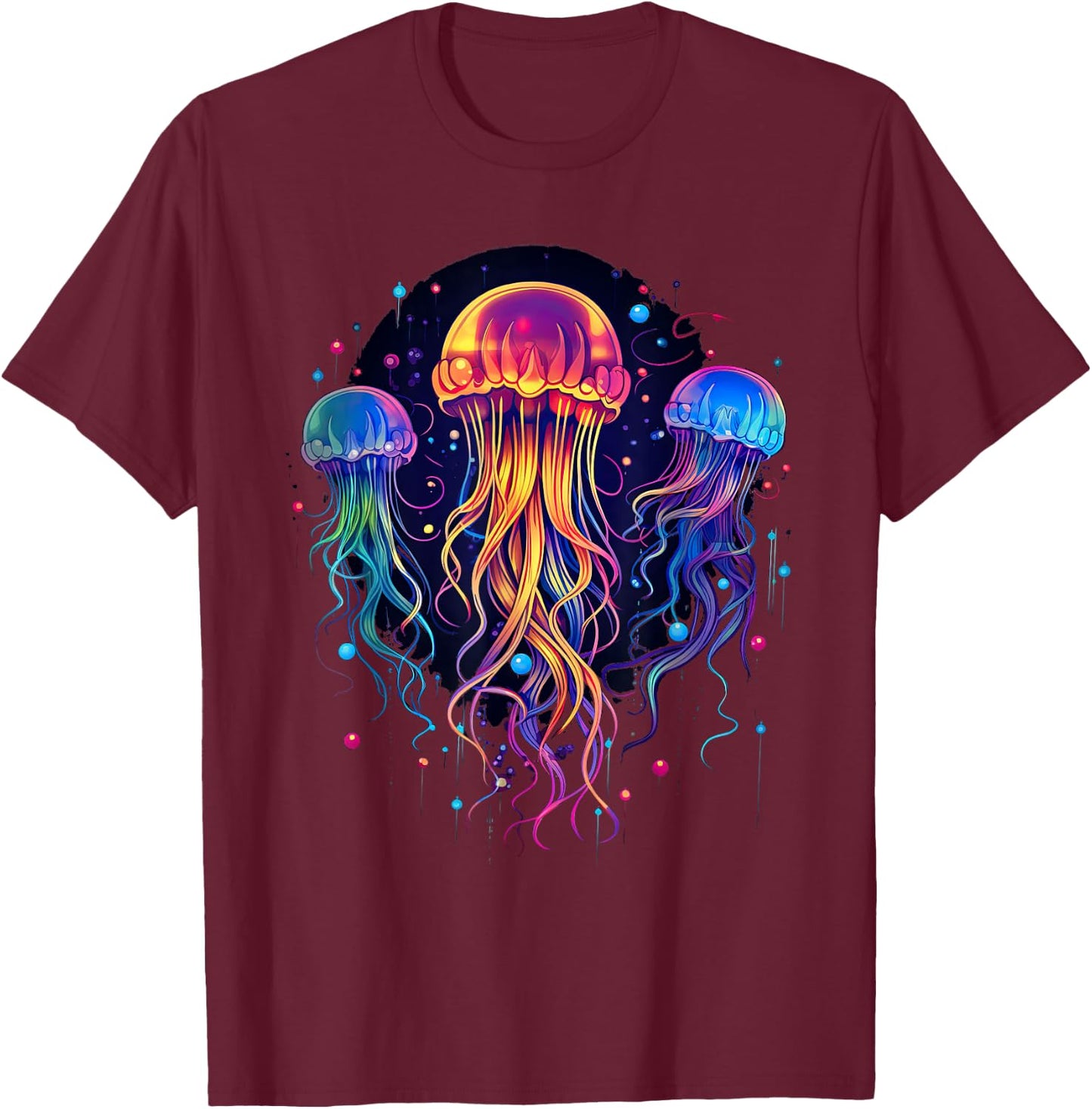 Jellyfish Lover Sea Animal Illustration Ocean Jellyfishes T-Shirt - T-Shirt | Maroon