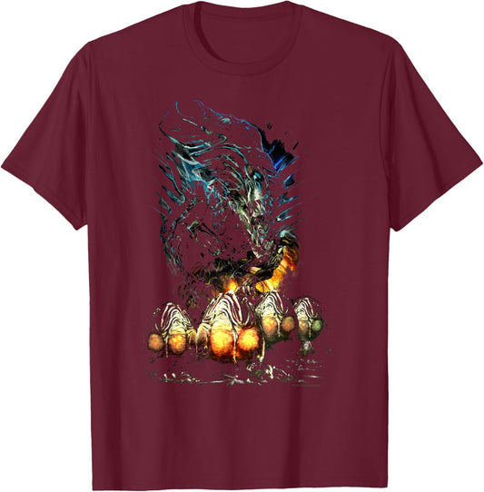Aliens Iconic Epic Xenomorph XX121 And Eggs Big Chest Poster T-Shirt - T-Shirt | Maroon