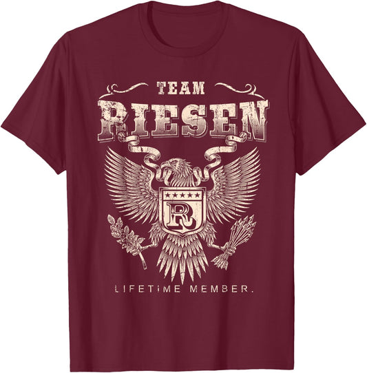Team Riesen Lifetime Member - Riesen Name T-Shirt - T-Shirt | Maroon