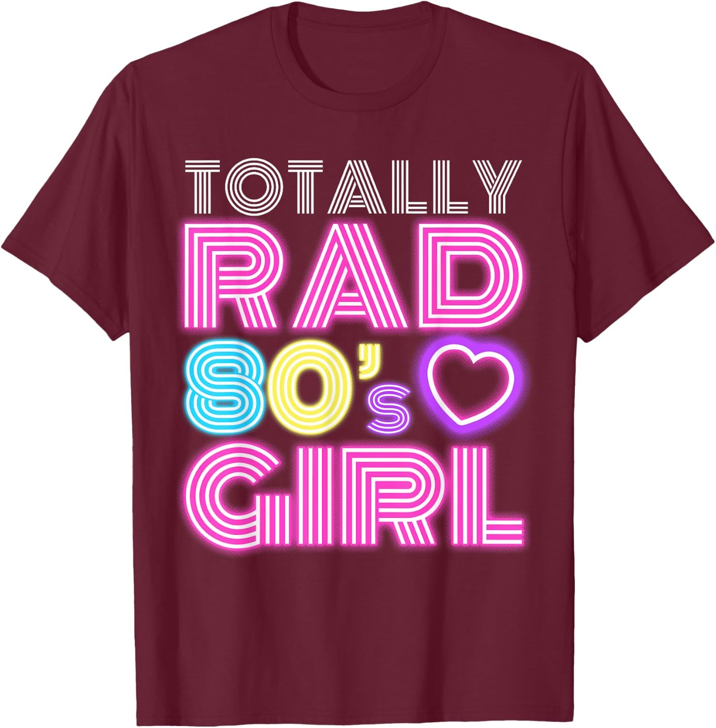 Cool 80s Girl Girls Kids Throwback Eighties Lovers T-Shirt - T-Shirt | Maroon
