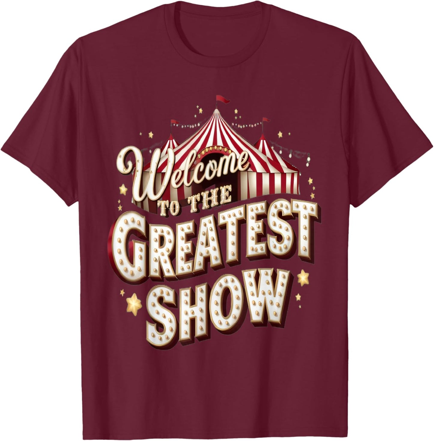 Circus Party Clown Lion Fire Ring Acrobat Funny T-Shirt - T-Shirt | Maroon