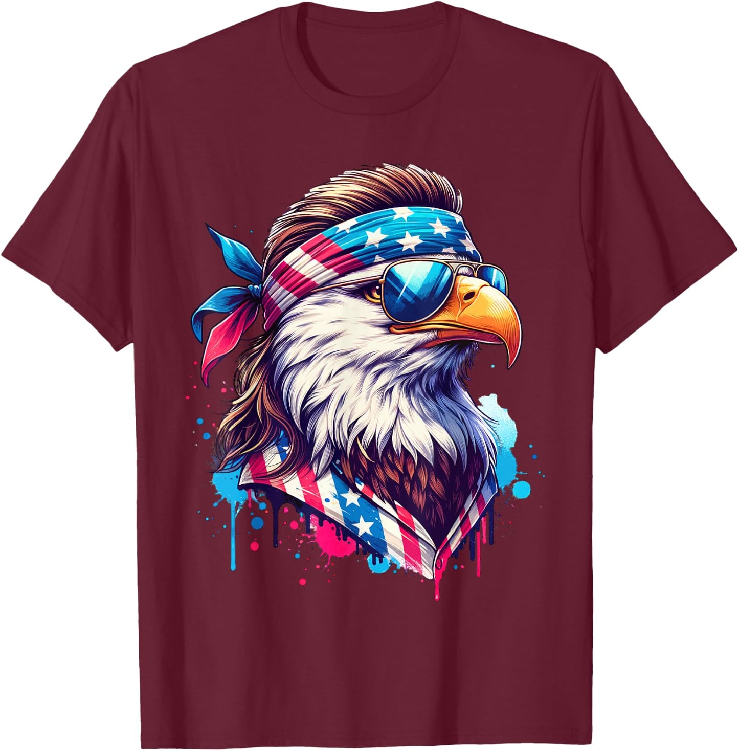 4th of July Patriotic Funny Eagle July 4th USA Murica T-Shirt - T-Shirt | Maroon