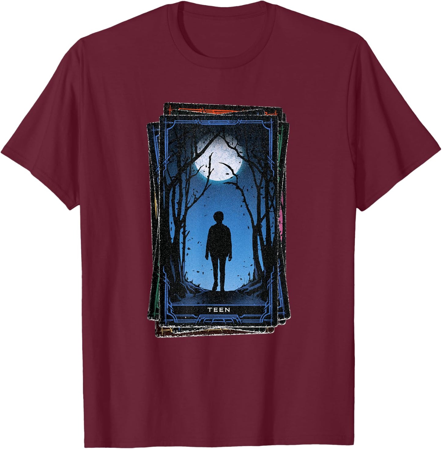 Marvel Agatha All Along Disney+ Teen Tarot Card T-Shirt - T-Shirt | Maroon
